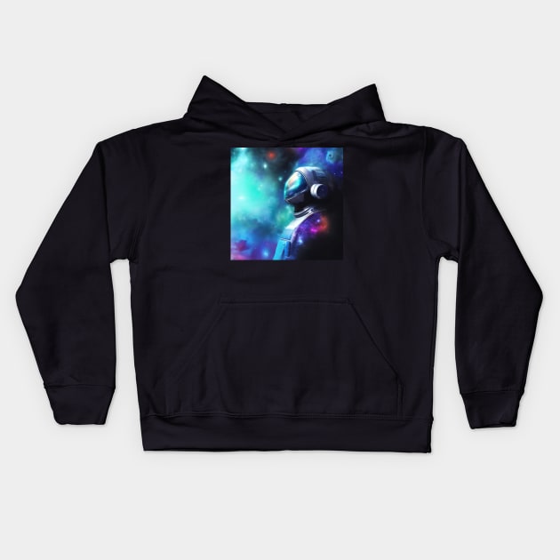 Astronaut Becomes Part Of The Cosmos Kids Hoodie by LittleBean